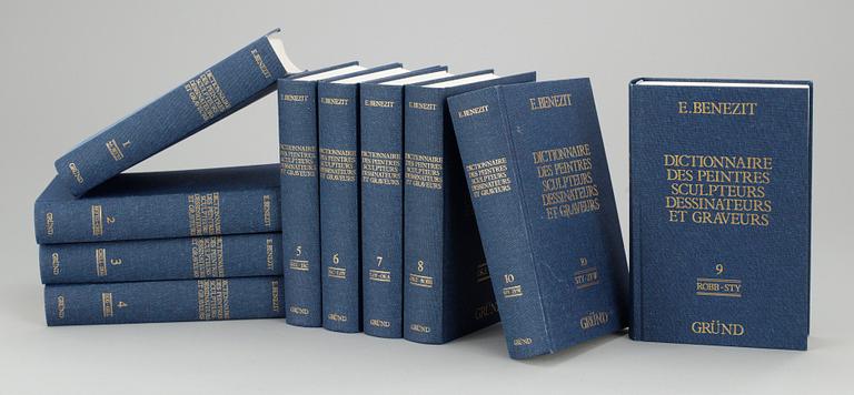BOK, 10 volymer, BENEZIT, "DICTIONNAIRE DES PEINTRES SCULPTEURS DESSINATURS ET GRAVEURS" VOL 1-10.