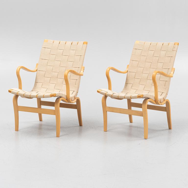 Bruno Mathsson, a pair of 'Eva' armchairs, Dux.