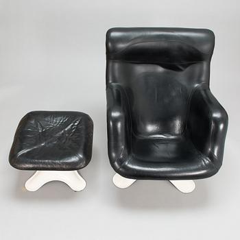 Yrjö Kukkapuro, fåtölj och fotpall, "Karusell", Haimi 1960-talets slut.