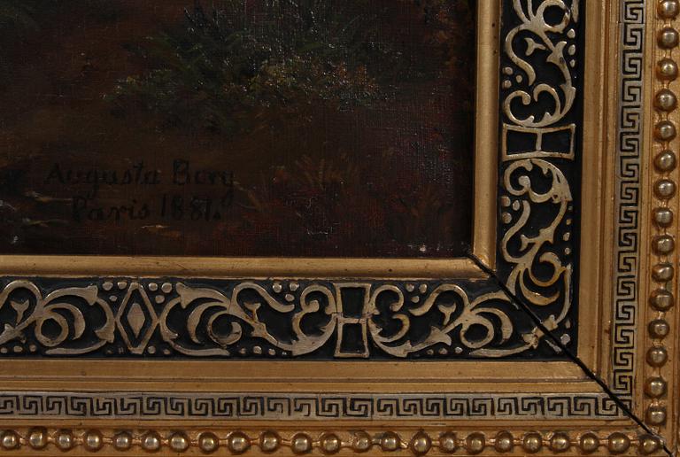 AUGUSTA BORG, olja på duk, sign samt dat "Paris 1881".