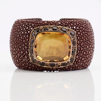 ARMRING, silver, citrin och topaser.
