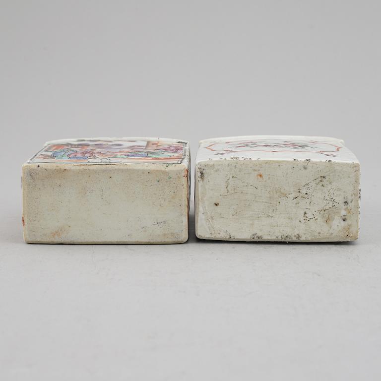 Two famille rose tea caddies, Qing dynasty, Qianlong (1736-95).