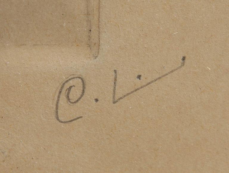 CARL LARSSON, etsning. Sign, utförd 1913.