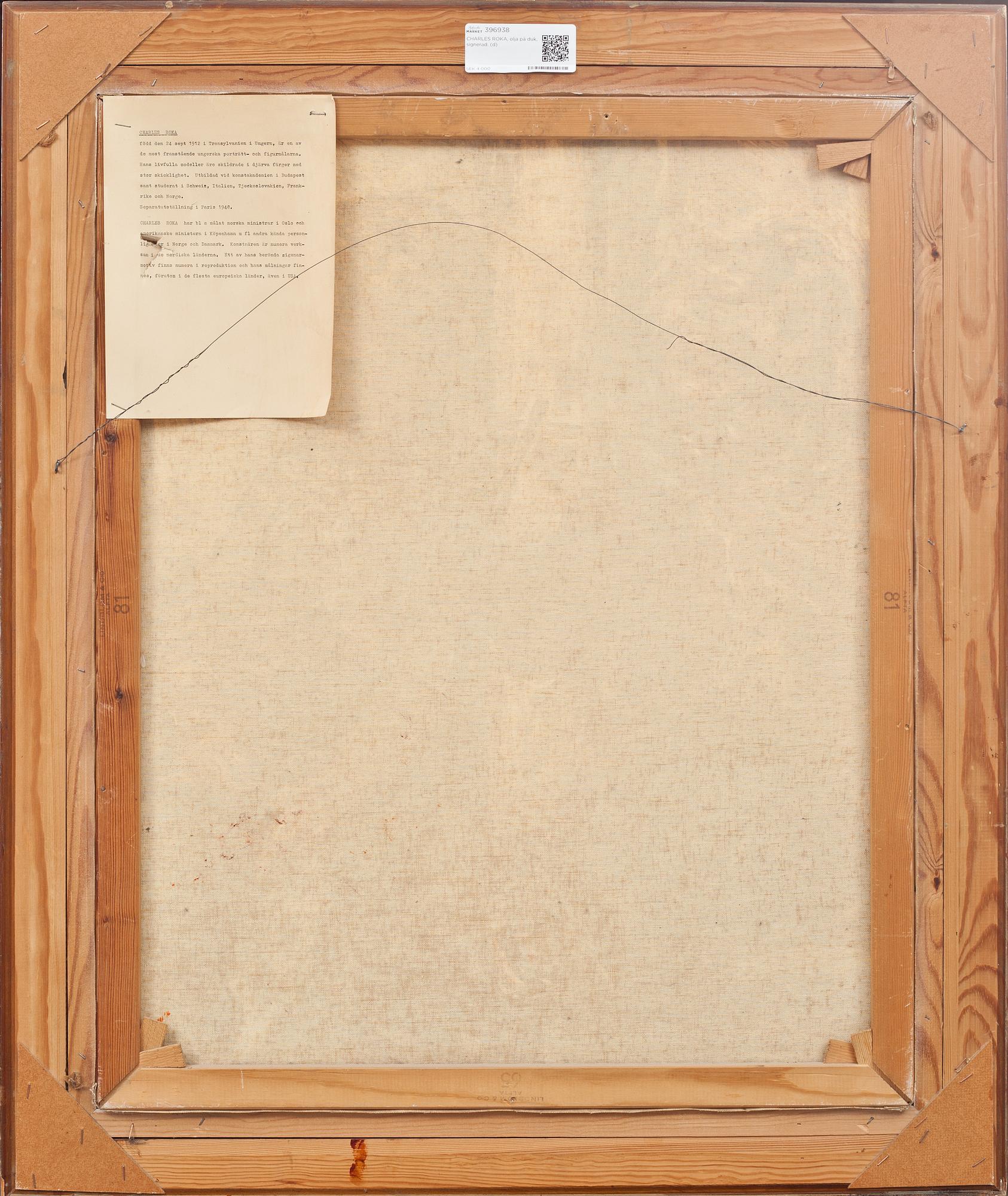 CHARLES ROKA, olja på duk, signerad.