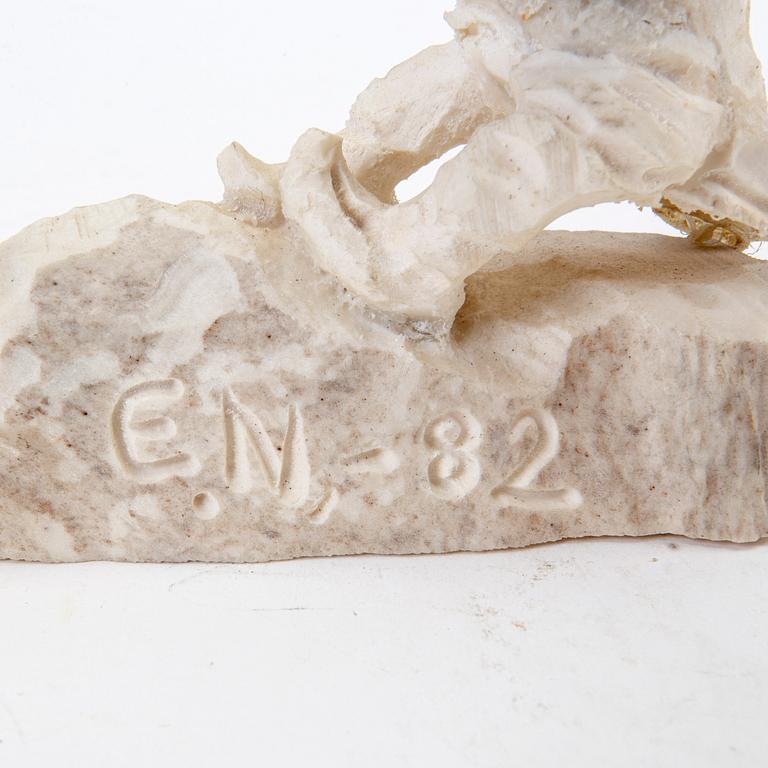 Erik Norberg, Skulptur, hornarbete, signerad och daterad E.N. -82.