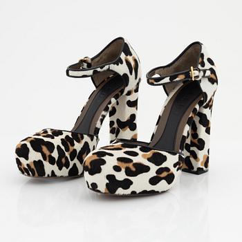 Marni, a pair of leopard coloured cows hair pumps, size 36 1/2.