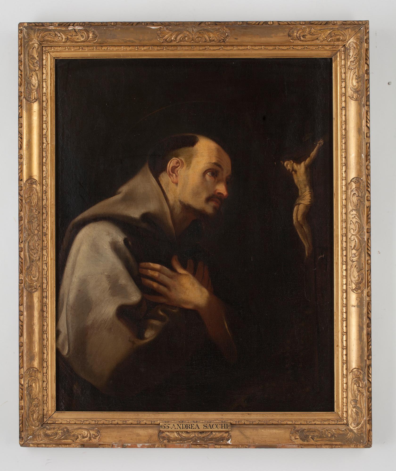 Andrea Sacchi Circle of, Praying benedictine monk.