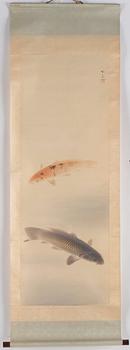 Rullmålning, färg och tusch på papper. Japan, 1900-tal. Möjligen Otani Ensen, född 1917.