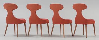 A set of four Danish chairs, unknown maker, 1950's.