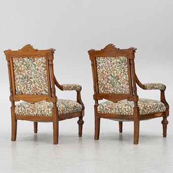 A pair of armchairs, circa 1900.