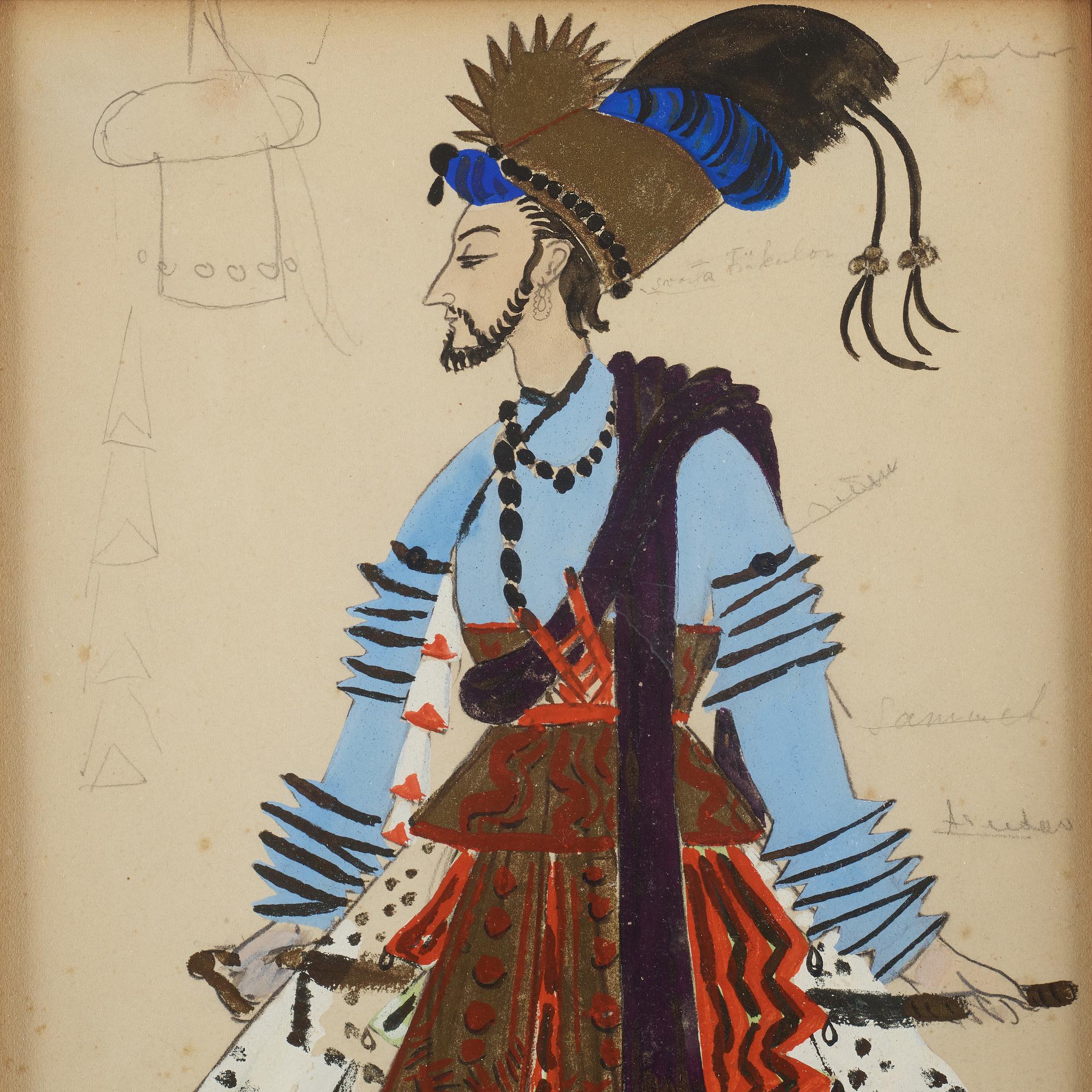 ISAAC GRÜNEWALD, gouache, signed.
