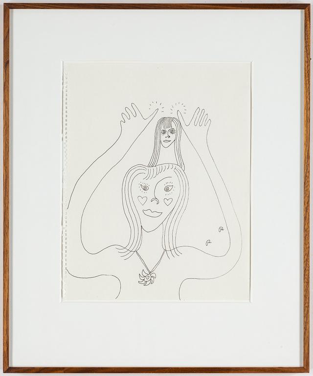 ROGER RISBERG, indian ink on paper, 1999, signed RR.