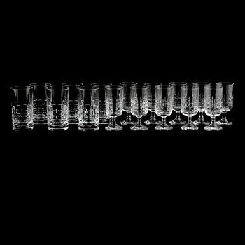 GLASSERVIS, "City", 16 delar, Vicke Lindstrand, Kosta, 1900-talets andra hälft.