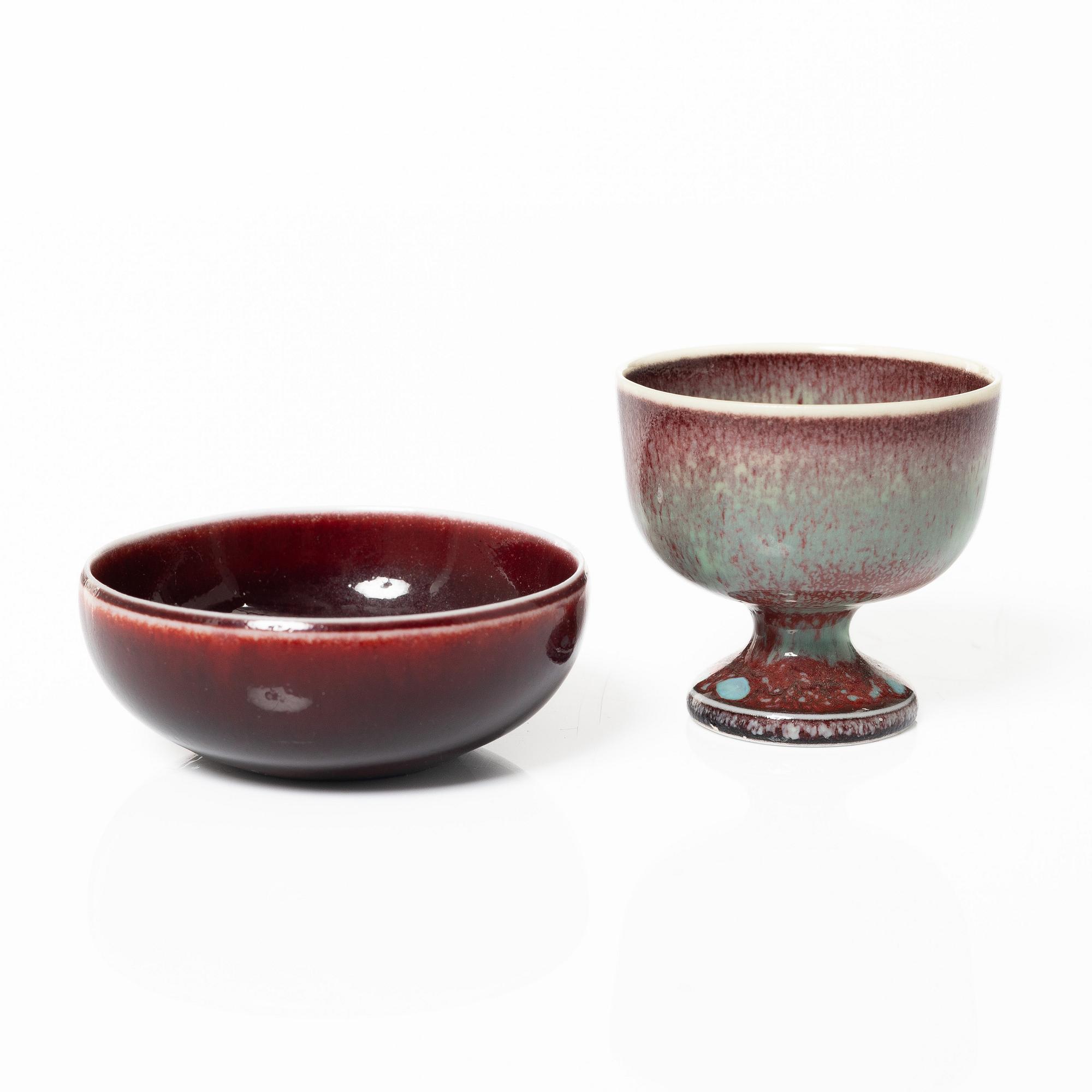 Stig Lindberg, four stoneware miniatures, Gustavsberg.
