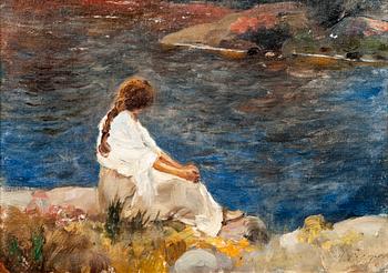 334. Maria Alekseevna Feodorova, A QUIET MOMENT BY THE RIVER.