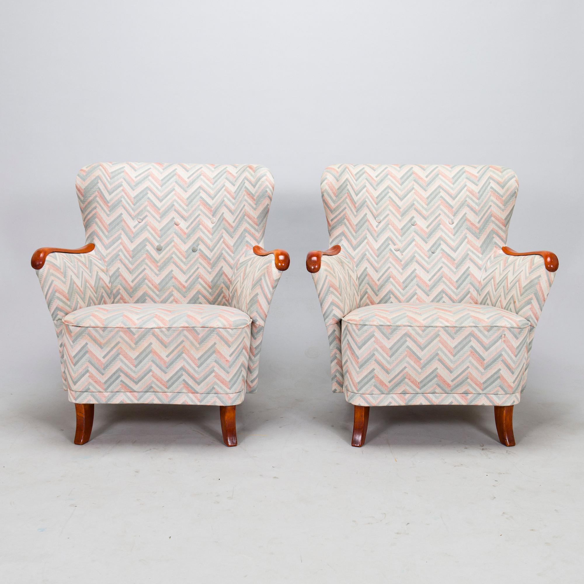 Fåtöljer, ett par, 1900-talets mitt.