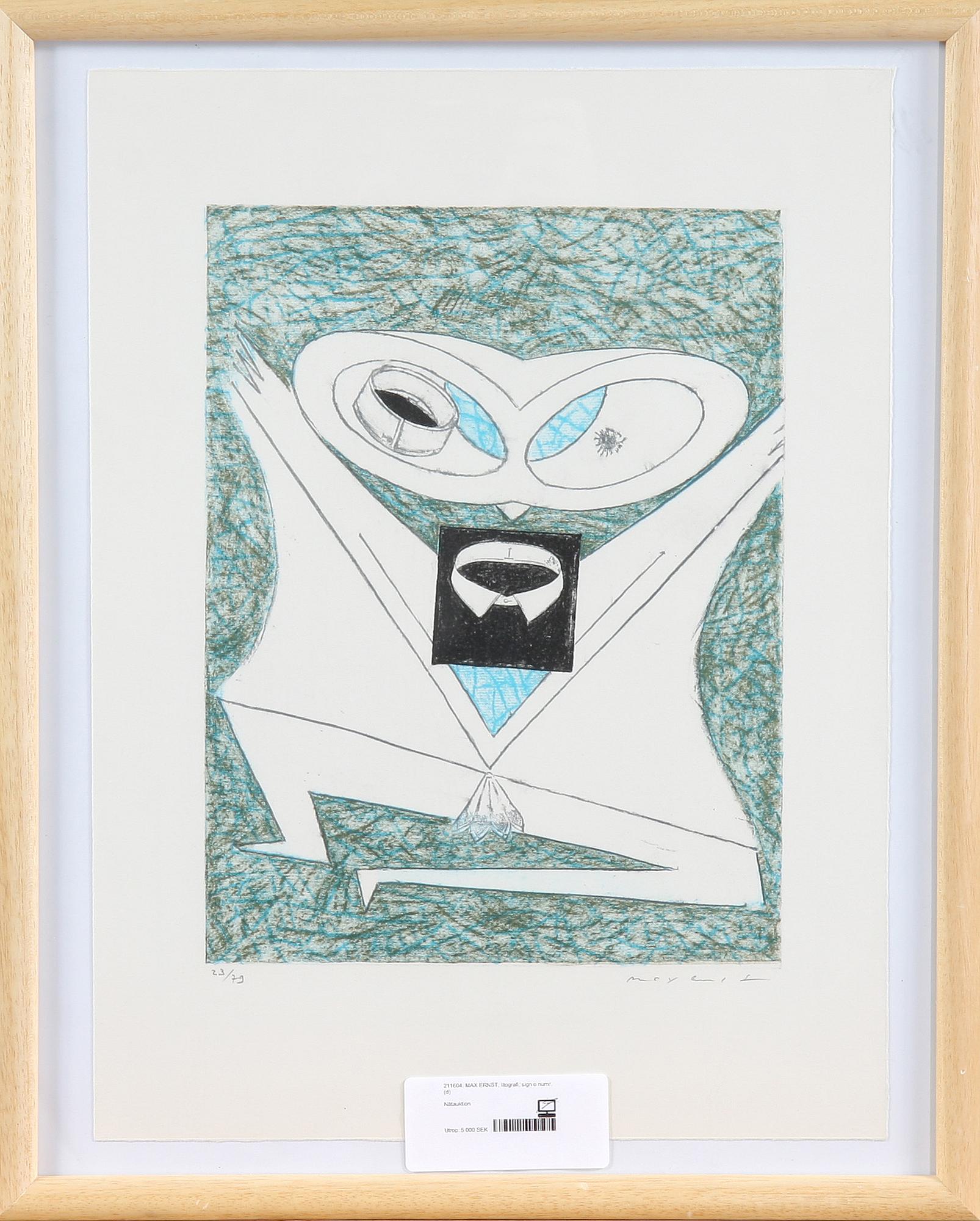 MAX ERNST, färlitografi, sign samt nr 23/79.