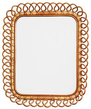 418. A Josef Frank rattan framed wall mirror by Svenskt Tenn.