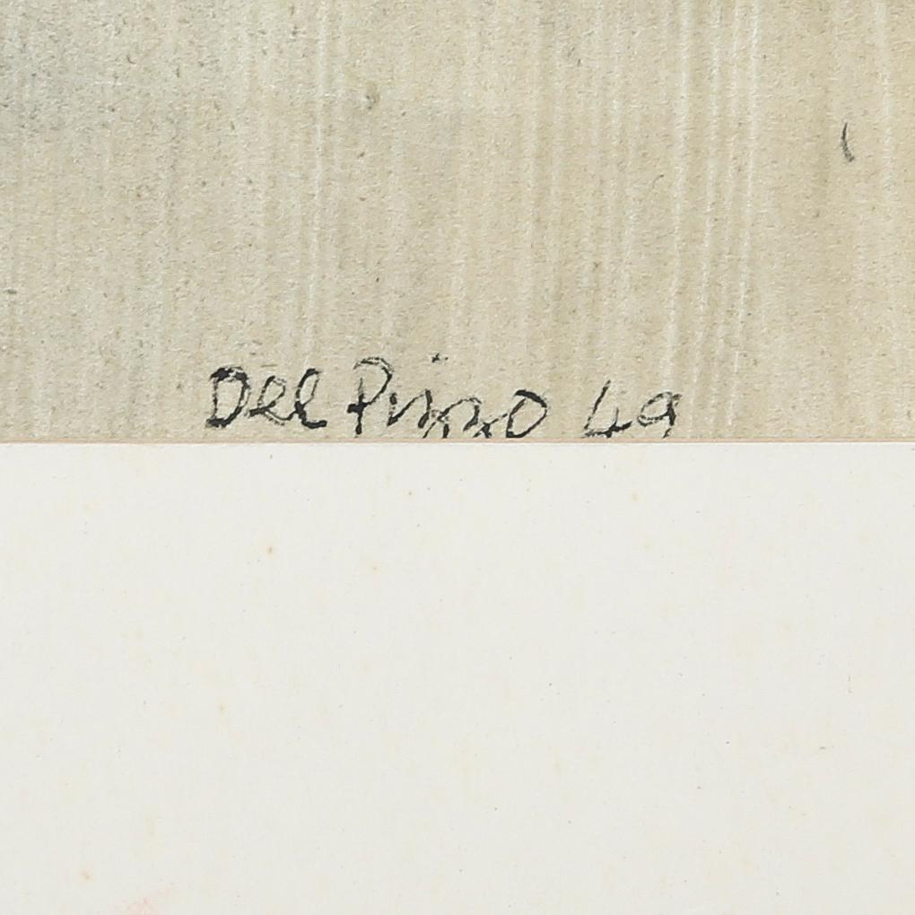 LUCIO DEL PEZZO, kolteckning, signerad och daterad -49.