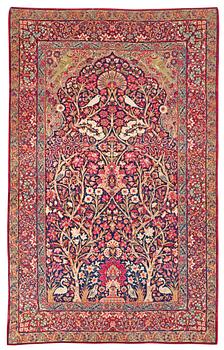 SEMI-ANTIQUE KERMAN LAVAR. 214,5 x 136 cm.