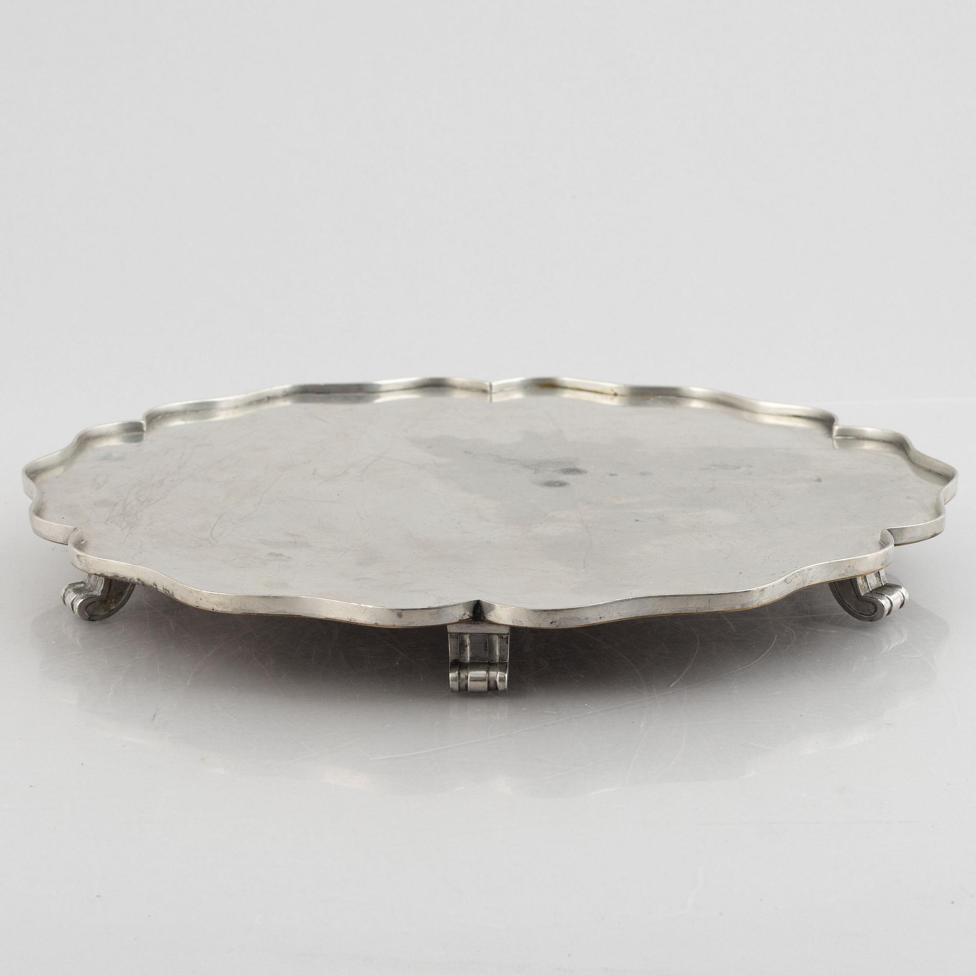 Svenskt Tenn, a pewter and brass centrepiece, unmarked, probably mid 1900s.