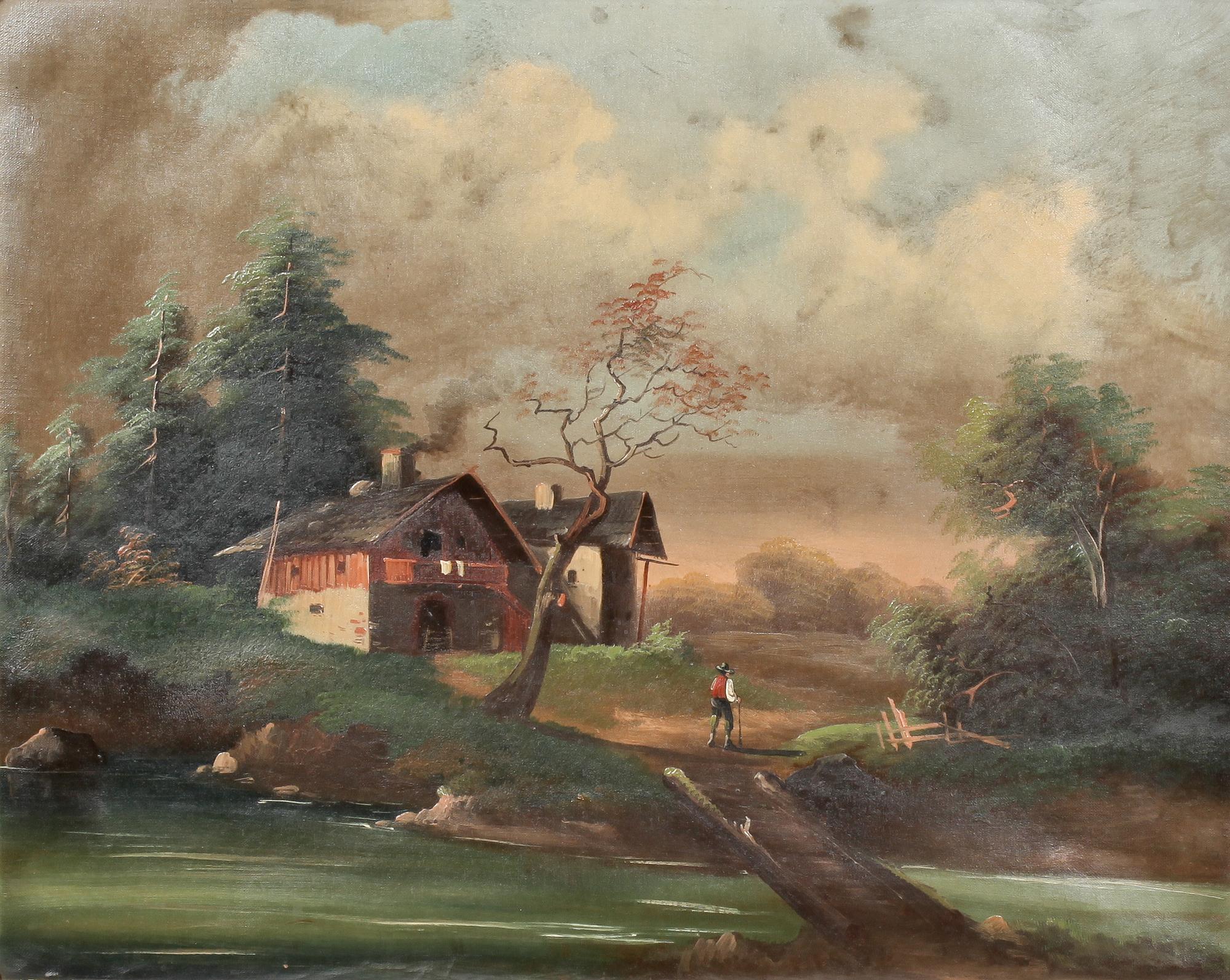 OKÄND KONSTNÄR, olja på duk, 1800-tal.