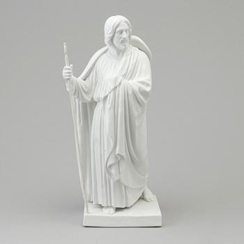 A bisquite sculpture of 'the apostle Jacob the elder' after Bertel Thorvaldsen, Bing & Gröndahl, Denmark, 20th Century.