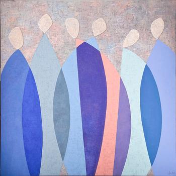 JOHANNES OLSON, olja och blandteknik på duk. Sign.