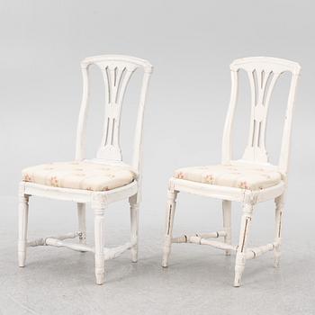 A pair of Gustavian chairs, late 18th century.