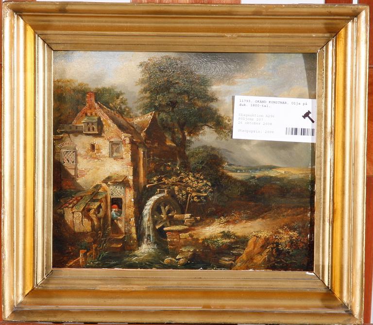 OKÄND KONSTNÄR, olja på pannå, 1800-tal.