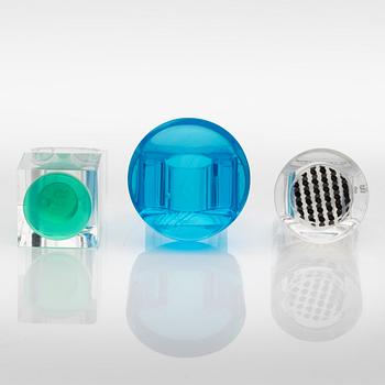 Siv Lagerström, three acrylic plastic rings, 1970s.