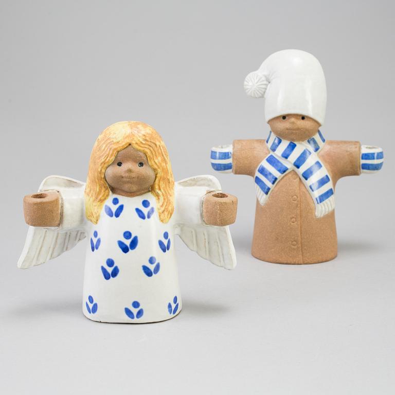 A set of two "Julius & Juliana" stoneware figurines by Lisa Larson for Gustavsberg.