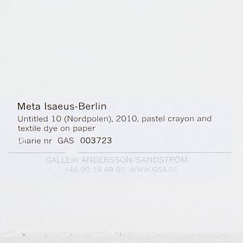 META ISÆUS-BERLIN, pastel and textile dye on paper. Signed M.I-B and dated 2010.