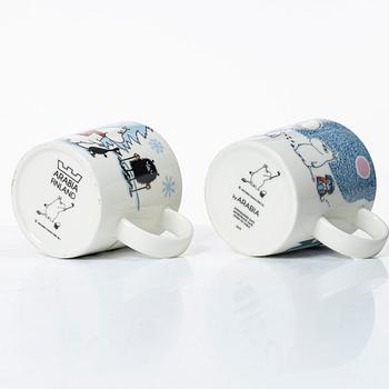 Arabia, 29 Moomin mugs, Finland.