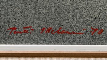 PENTTI MELANEN, öljy kovalevylle, signeerattu ja päivätty -70.