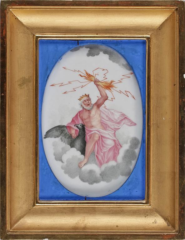 OKÄND KONSTNÄR, blandteknik på glas 3 stycken, empire, 1800-talets första hälft.