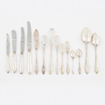 An 149-piece silver cutlery, model 'Svensk spets', including CG Hallberg, Stockholm, 1935.