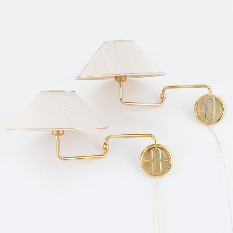 A pair of wall lights, Rejmyre Armaturfabrik (RAF), second half of the 20th Century.