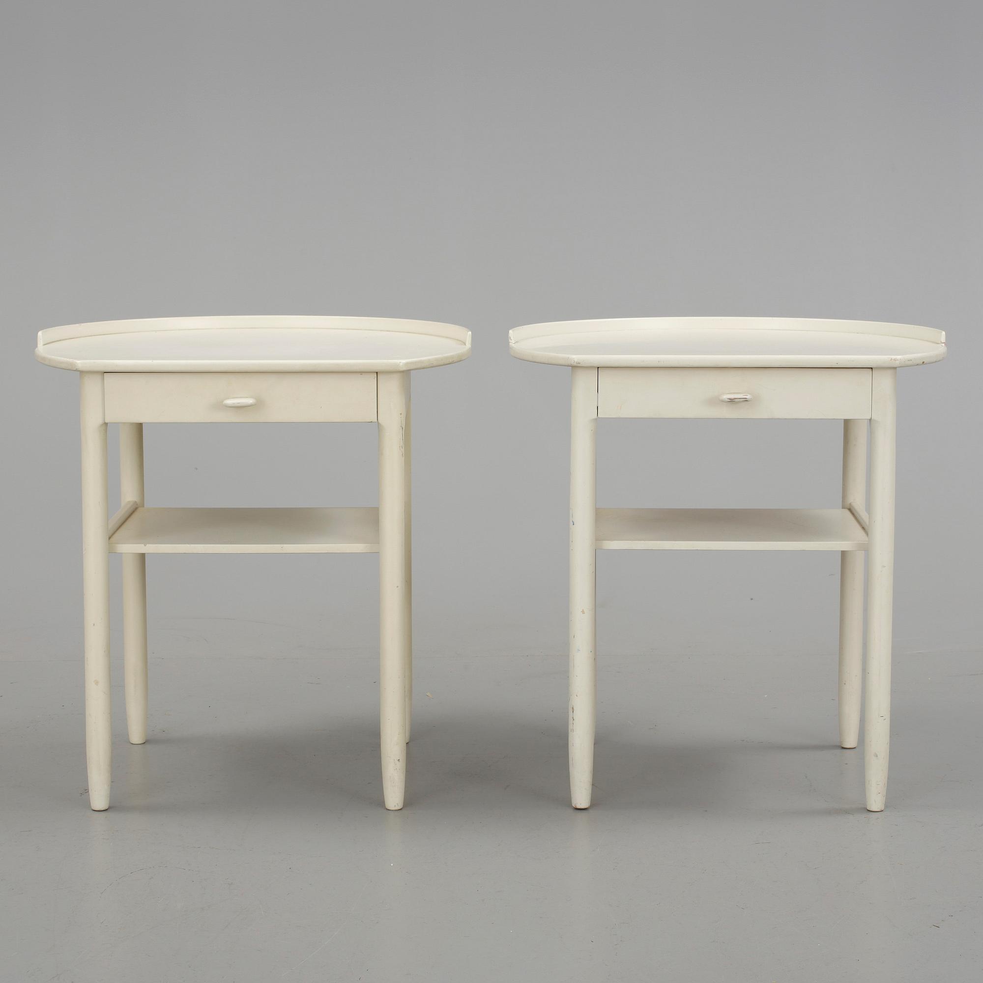 SÄNGBORD, ett par, Sven Engström och Gunnar Myrstrand, Bodafors, 1962.