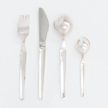 A 72-piece sterling silver cutlery set, 'Diplomat', Kultateollisuus Turku 1978. In three original boxes.