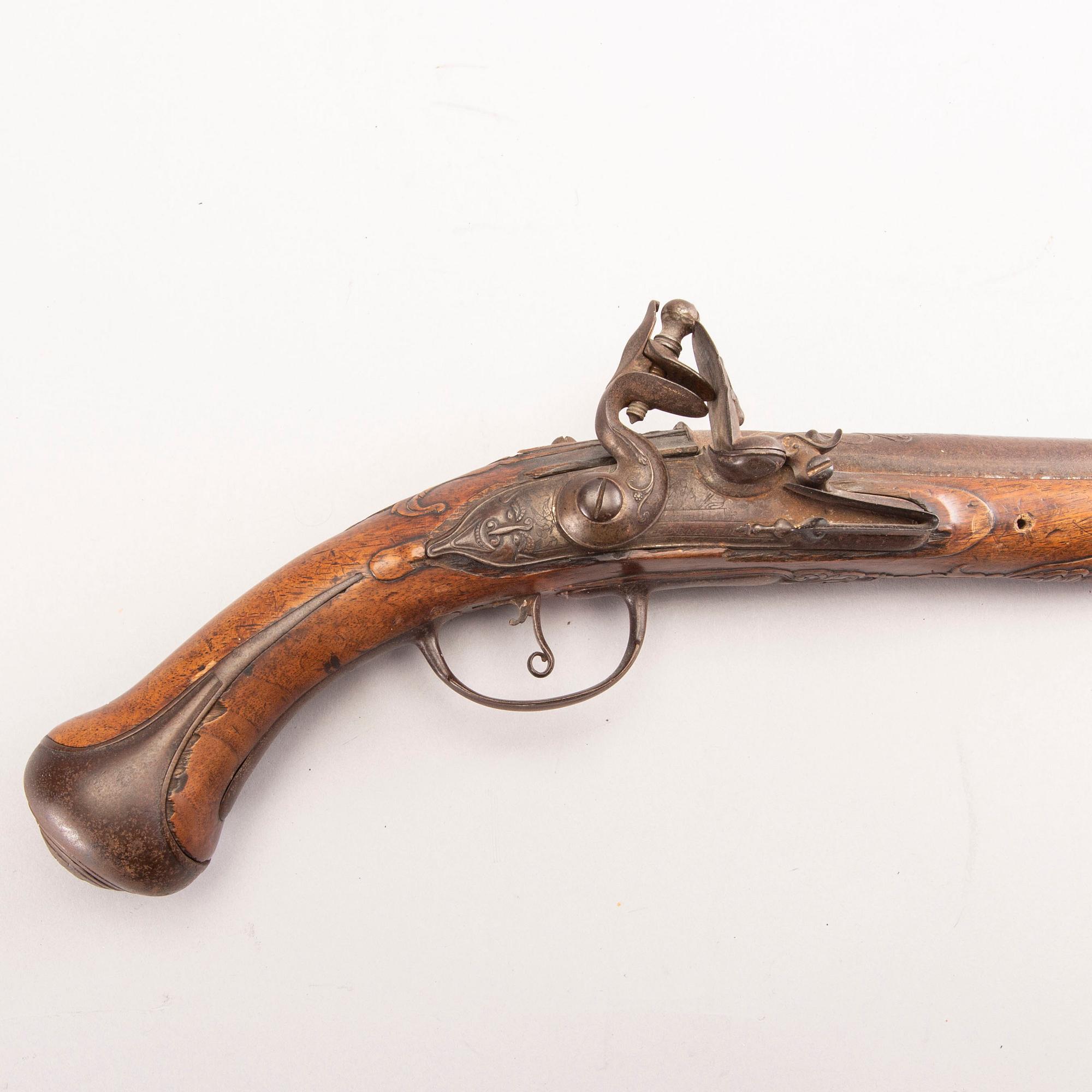 A Pierre Formentin flintlock pistol, 18th Century latter part.