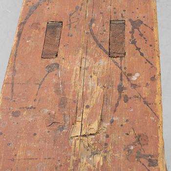A folk art bench, 19th century.
