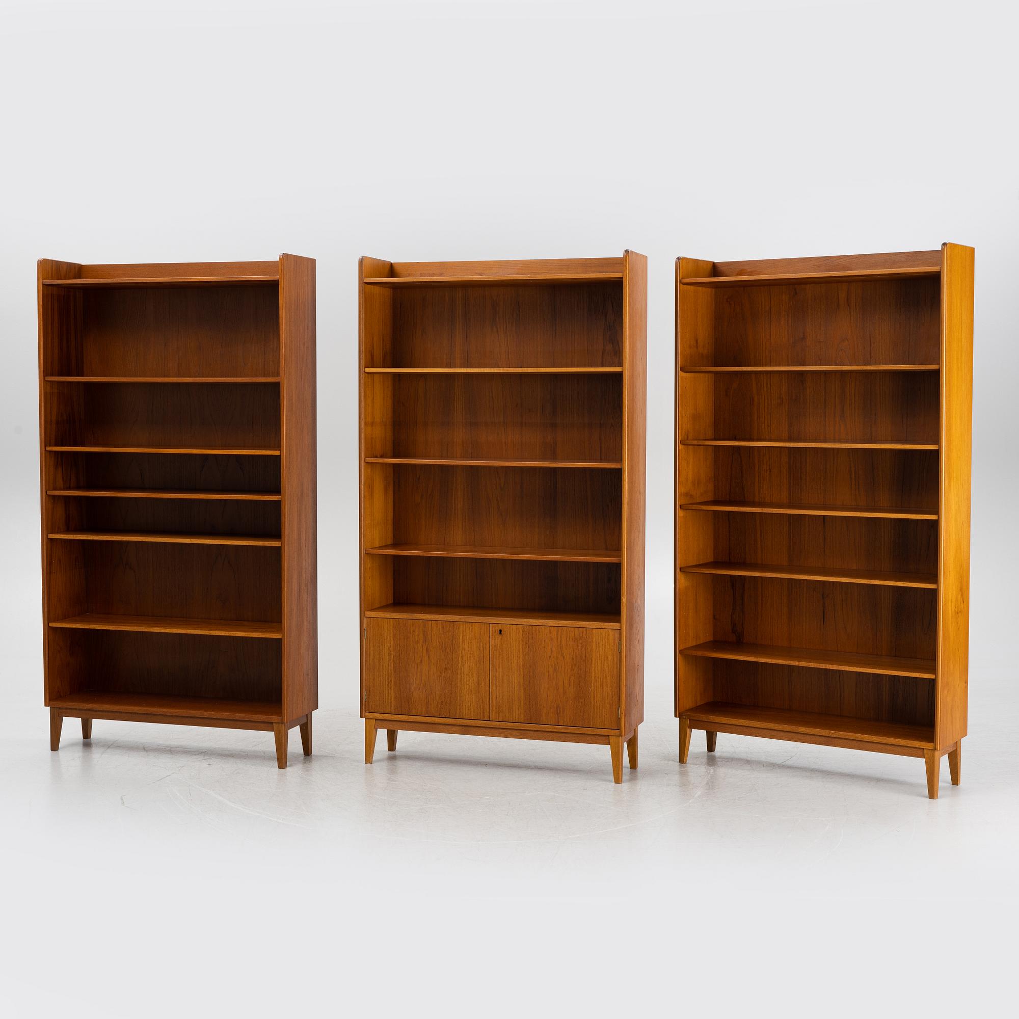 Three 'Varia' bookcases,  AB Möbelfabriken Varia, Flen, Sweden, 1950's/60's.
