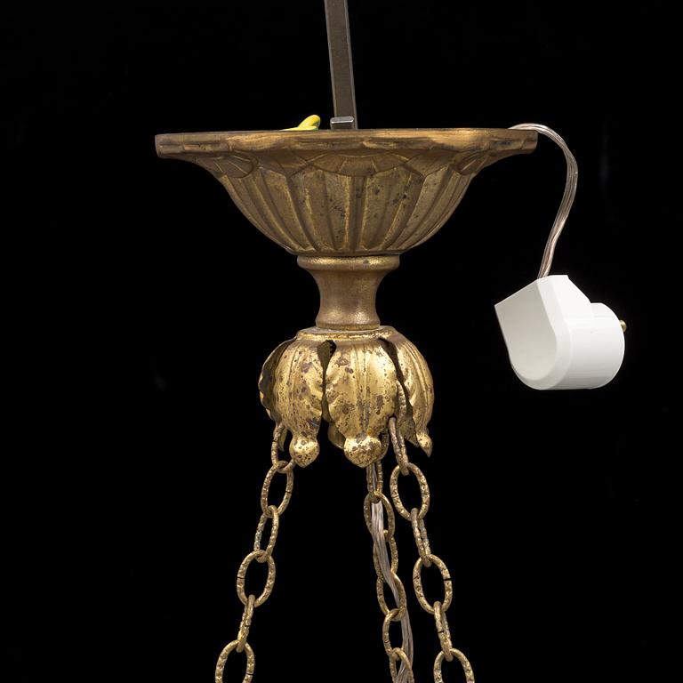 An early 20th century jugend ceiling light.