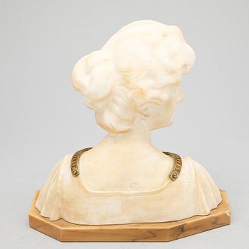 OKÄND KONSTNÄR, alabaster, signerad Santi, troligen 1900-tal.