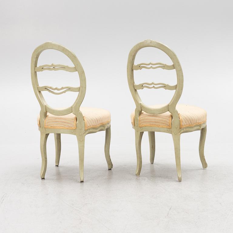 A Pair of Danish Rococo Chairs, 19th Century.