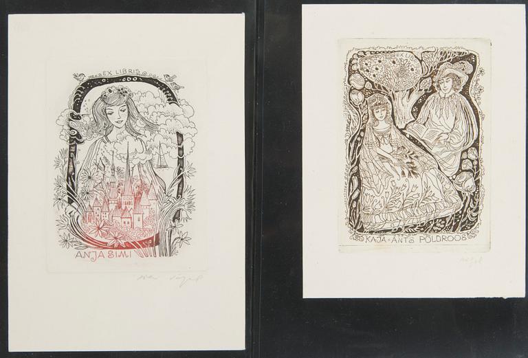 Silvi Väljal, ex-libris etchings, 131 pcs.