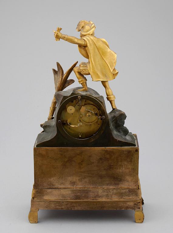 BORDSPENDYL, senempire. brons samt mässsing. 1800-talets första hälft /mitt.