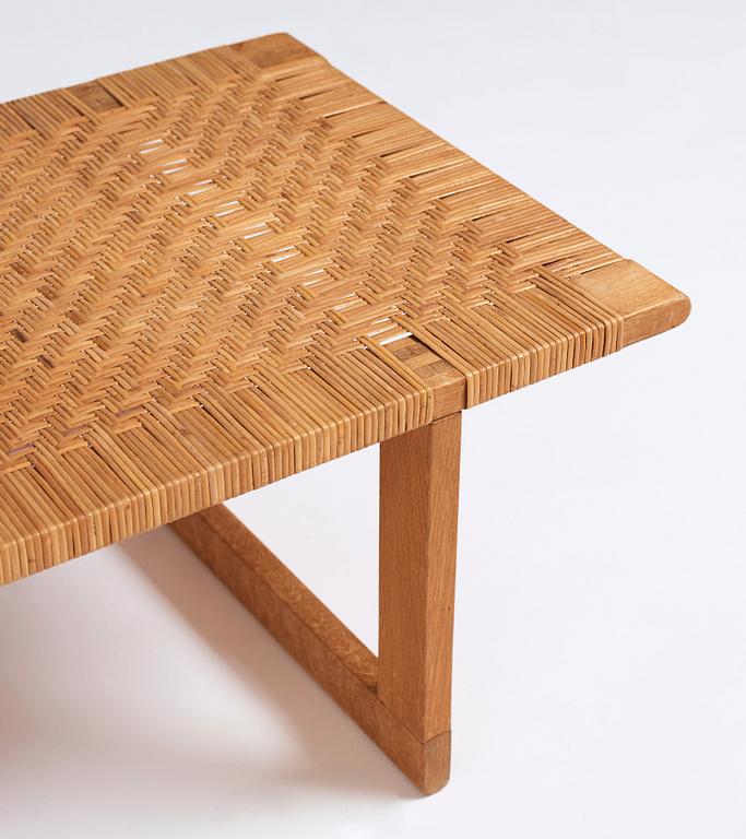 Børge Mogensen, an oak and rattan bench by cabinetmaker Erhard Rasmussen, Denmark 1950s/60s.