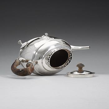 A Swedish 19th century silver tea-pot, Daniel Hallman, Stockholm 1815.